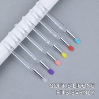 Transparent Silicone Lip Brush Applicator Disposable Cosmetic Lip Gloss Wand for OEM Private Label