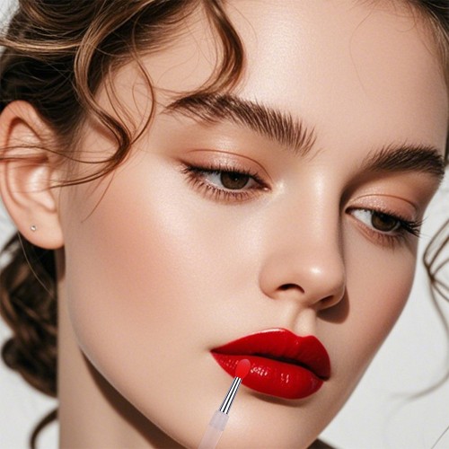 Transparent Silicone Lip Brush Applicator Disposable Cosmetic Lip Gloss Wand for OEM Private Label