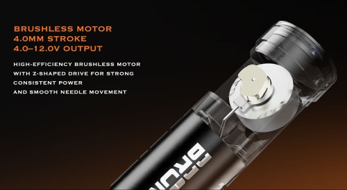 Bronc Zen Wireless Professional Stainless Steel Tattoo Machine Permanent Feature Coreless Motor 6-10 Hours Working Time Low