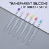 Transparent Silicone Lip Brush Applicator Disposable Cosmetic Lip Gloss Wand for OEM Private Label