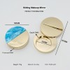 50MM Diameter Electroplated Gold Color Metal Zinc Alloy Rotating Slide Cover Round Perfume Box Scented Balm Jar