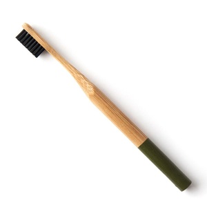 100% Biodegradable eco bamboo toothbrush with charcoal bristle toothbrush,private label black bamboo toothbrush