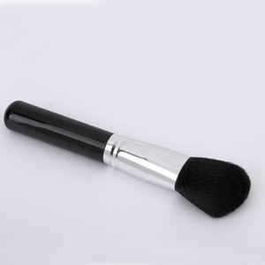 8pcs black coating wooden handle nylon hair cosmetic makeup brushes kits PU leather shiny barrel facial makeup tool kits 828