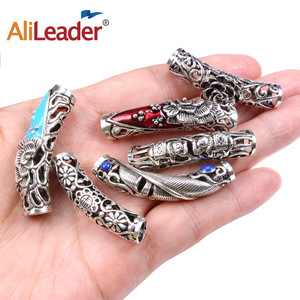 AliLeader Hot Sale High Quality Tibetan Rings Silvery Braid Beads For Hair, Metal  Hair Extension Tools