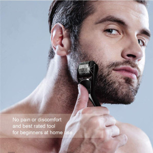 Amazon Hot Custom Logo Microneedle Massage Beard Growth Care Derma Roller