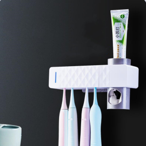 Bathroom Ultraviolet Toothbrush Holder Sterilizer And Automatic Toothpaste Dispenser