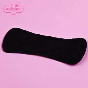 Black Types of Negative Ions Bamboo Charcoal Icy Feeling Herbal Panty Liners with Wings , Anion Panty Liner for Lady Women