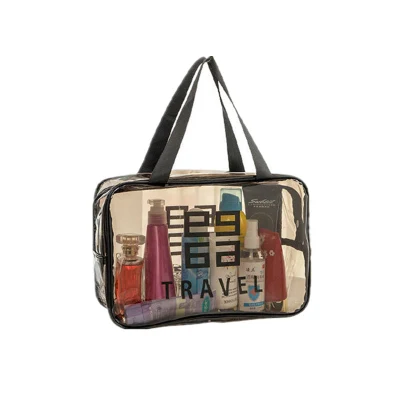 Custom Logo Transparent Waterproof Packaging Bag PVC Clear Cosmetic Makeup Bag