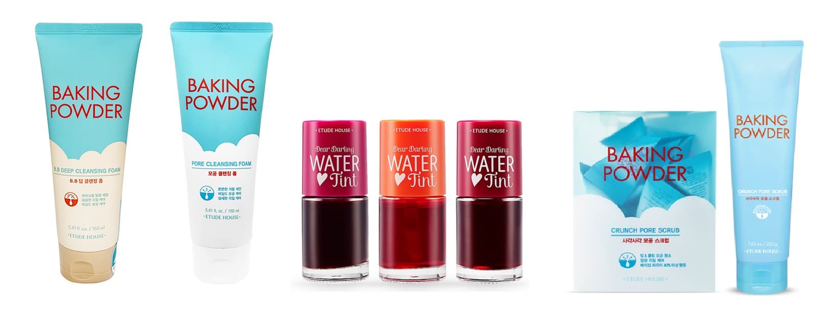 Dear Darling Water Tint/Baking Powder Foam/Crunch Pore Scrub