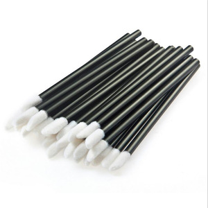 Disposable Lip Brushes Lipstick Gloss Wands Applicator Makeup Tool Kits, Black