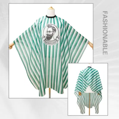 Green/Grey Striped Hair Shawl Barber Apron Cape Wholesale Barbershop Robes