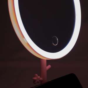 High-definition color 1200mah Desktop LED Mirror in Makeup mirror with 360 degree twist mirror face