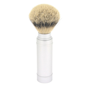 High quality Metal Aluminum Travel Silvertip Badger Hair Men Wet Shaving Beard Brush