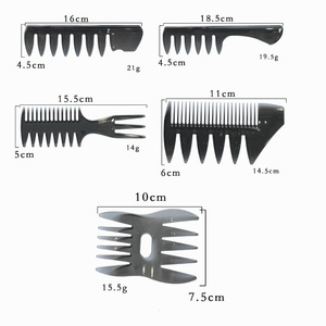 Hot sale Professional mensDouble-sided retro oil head comb large back shape partner wide tooth head fork comb