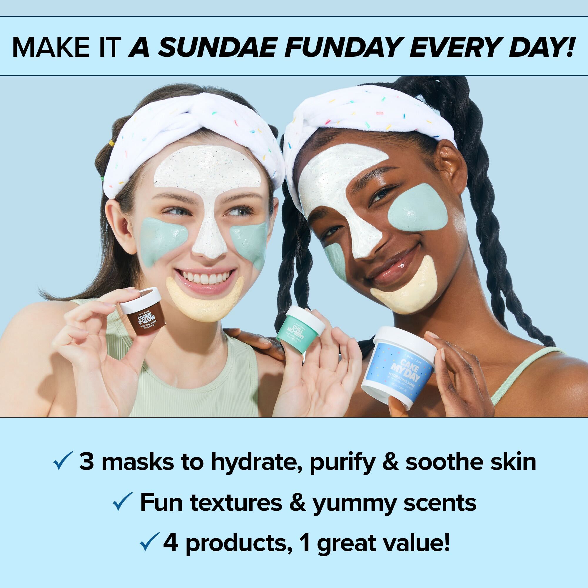 I DEW CARE Wash Off Face Mask Set - Sundae Scoop 