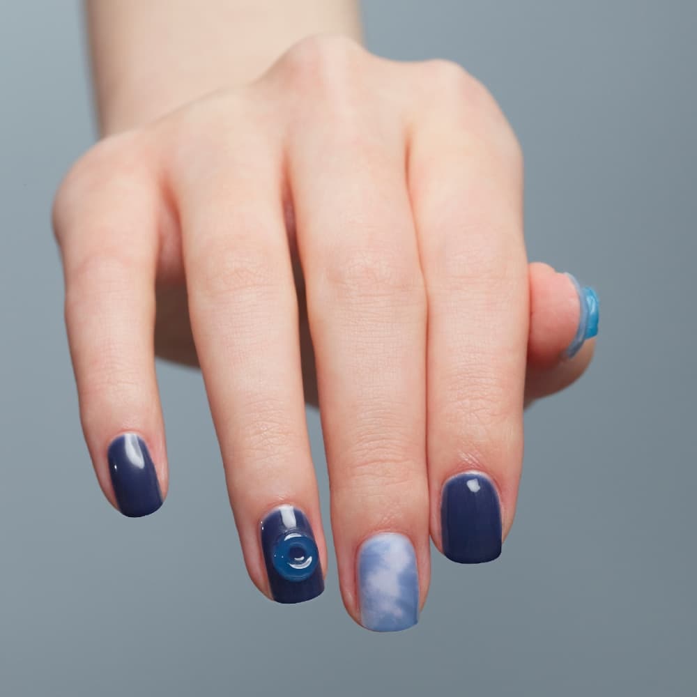 KEEPU CUSTOM NAIL STRIP INDIGO TIE-DYE GEL TUBE
