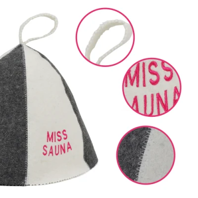 Manufacturer Customized Wholesale Sheep Wool Felt Sauna Hat Japanese Sauna Hat Russian Banya Sauna Hat with Logo