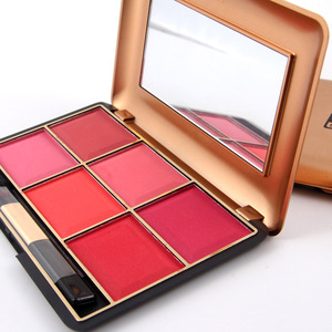 Miss Rose Cosmetics Mineral Baked Blush Palette 6 Colors Wedge Rouge Bronzer Contouring Makeup Set Metal Case Blush with Mirror