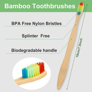 Natural bamboo Toothbrushes Charcoal Toothbrush with BPA-free Nylon Bristles Biodegradable Toothbrush