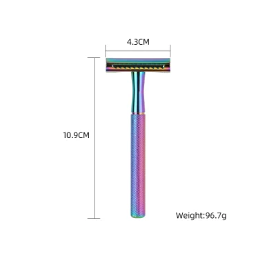 New Rainbow Color Customized Packaging Brass Handle Classic Design Metal Shaver Wet Shaver Safety Razor