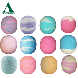 Private label Hot sale Ball shape bath bombs gift set in bath fizzies natural bath bomb bubble ball