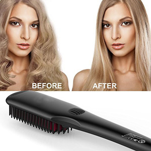 Quazhi Electric Hair Straightening Brush, Ceramic Hair Straightener, Straight Hair Styling