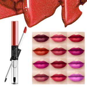 rainbow lip gloss double-ended matte lip gloss   long lasting waterproof lip gloss