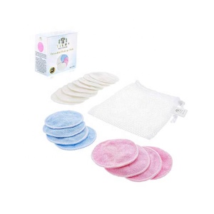 Reusable Round Sanitary Zero Waste Velour Velvet Washable Biodegradable Cleaning bamboo Cotton Makeup Remover Face pad