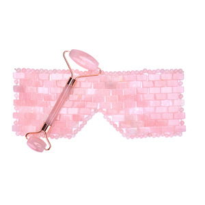 Travel rose quartz cooling eye mask for airplane sleeping diminish puffiness and bags