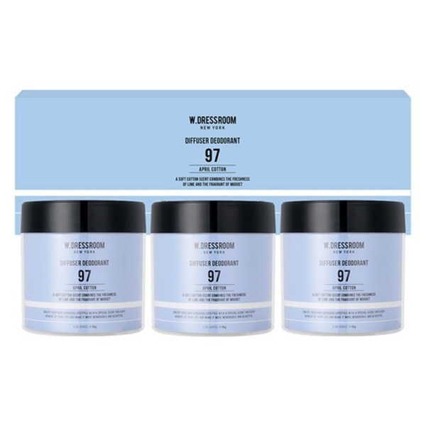 (W.DRESSROOM) Deodorant Diffuser Set [No.97 April Cotton] 110g x 3