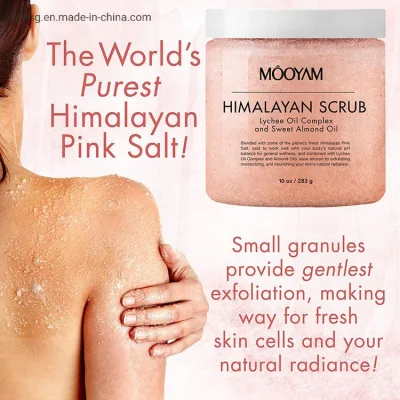 Wholesale Body Care Dead Skin Removing Exfoliating Whitening Smoothing Himalayan Pink Salt Body Scrub