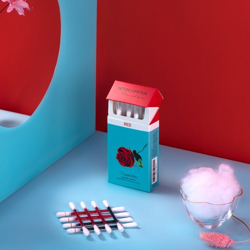 Disposable Lip Tint Swabs, Single-use Cotton Swabs with Liquid Lipstick