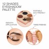 OULAC Skin To Skin High Pigment Top SellCosmetics Vegan Cruelty Free 12 Shades Eyeshadow Palette With Matte Pearly Lustre Color