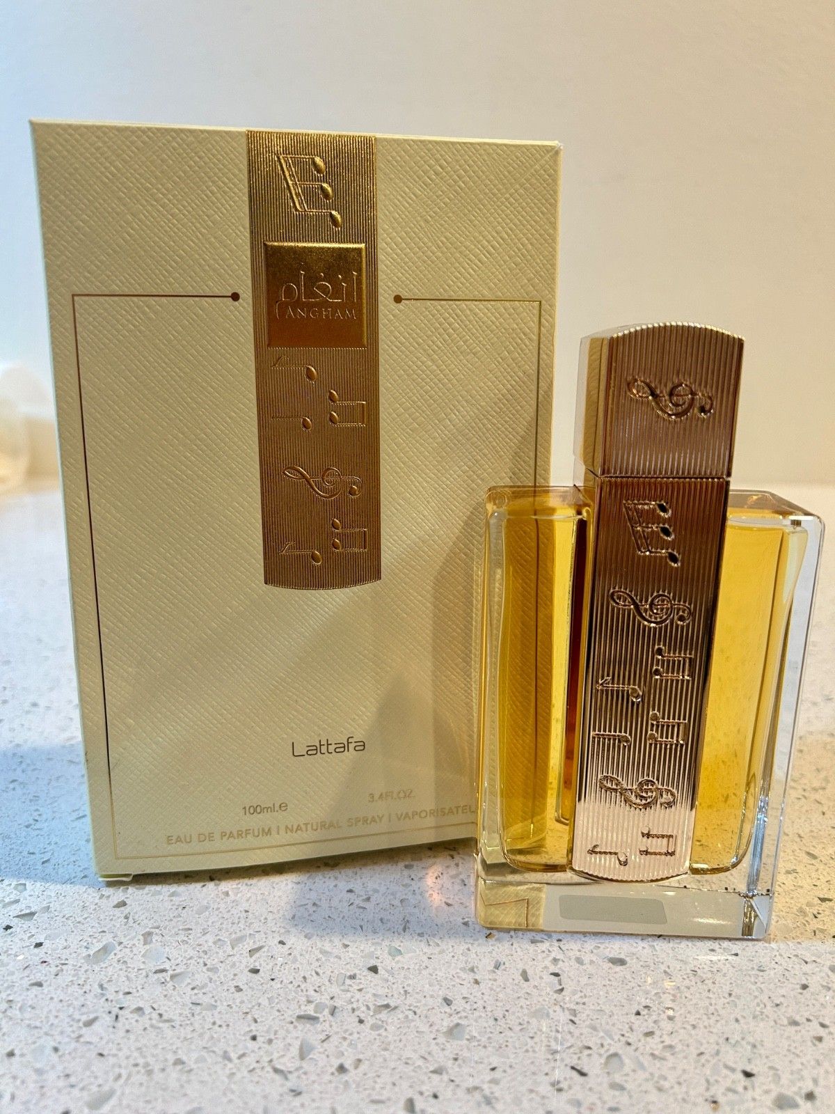 Lattafa Angham Citrus, Lavender, Musk, Amber, Vanilla Eau de Parfum Long-Lasting Fragrance for Unisex, 3.40 Ounce / 100 ml