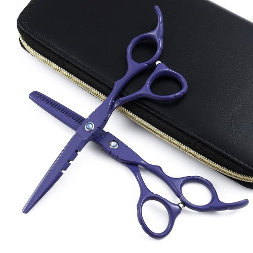 Professional Salon Hair Cutting Thinning Scissors Barber Shears Hair Cutting Tools Sets ( Red & Blue ) By FARHAN PRODUCTS & Co