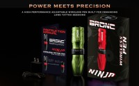 BRONC NINJA 2100 MAh Battery Stroke 2.5-4.3MM Adjustable Swiss Motor 11000rpm Wireless Tattoo Pen Machine