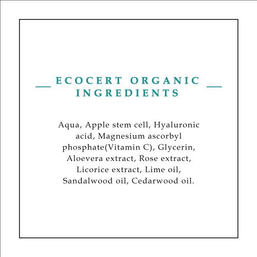 Timeless Beauty Secrets Organic Paraben Free Swiss Uttwiler Apple Hyaluronic Acid Vitamin C anti ageing face serum (Vegan)