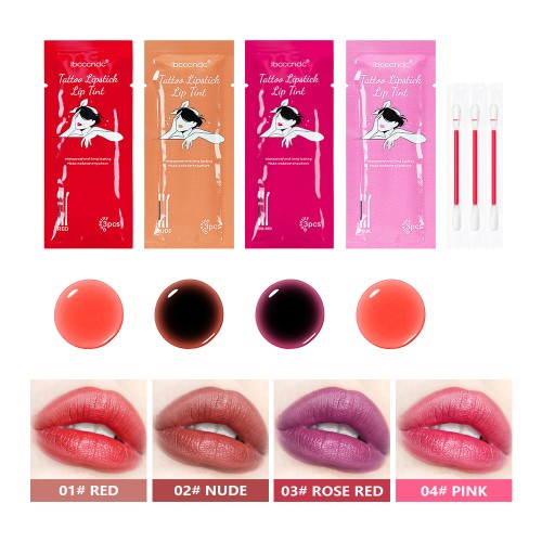 Disposable Lip Tint Swabs, Single-use Cotton Swabs with Liquid Lipstick