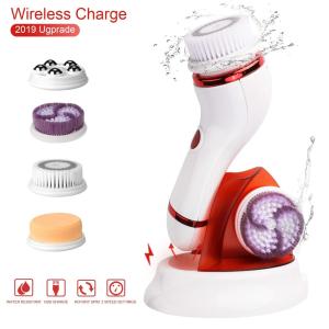 2021 Face Cleaning Waterproof Electric Facial Cleansing Brush Rechargeable Brush Replacements Facial Cleansing Brush Silicone