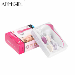 5 in 1 Electric Face Cleaner with brushes personal care acne Facial Massager Skin Beauty tools facial cleansing brush