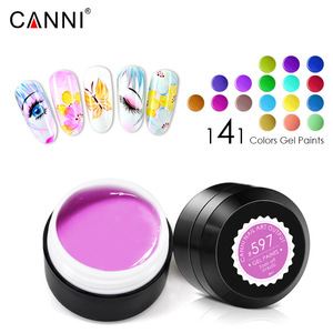 50628X CANNI Factory Wholesale 5ml 141 Pure Colors High Quality Soak off UV LED Lamp Nail Art Painting Color Gel Lacquer Varnish