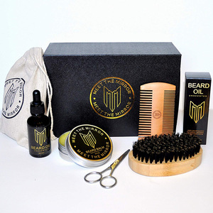 Amazon  hot sale shave private label mens care oil balm grooming kit beard comb for men