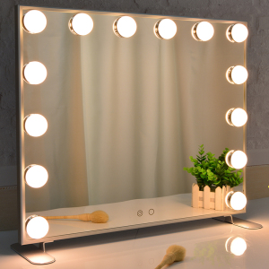BEAUTME Frameless 14pcs led Table Hollywood Mirror Makeup Vanity Mirror with lights