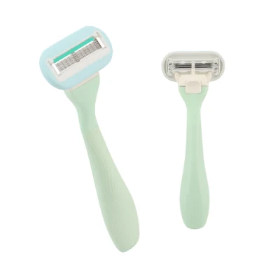 Cartridge Razor 5 Blade Rubber Grip Handle Women System Razor