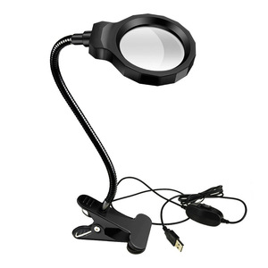 DH-88003 Battery Operated Working Page Illumination Magnifying Glass Lamp,Desk Metal Reading Magnifier With 16 Led Light