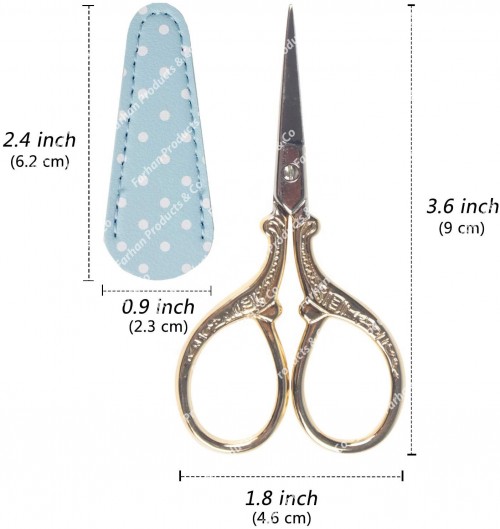 Embroidery Scissors with Leather Scissors Cover Sewing Scissors Fabric Shears