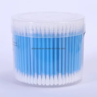 Factory Direct Sale Swab Plastic Stick Color Cotton Ear Buds in Cannister