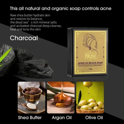 Factory Wholesale OEM Handmade Oil Control Face Cleanser Soap Organic African Black Soap