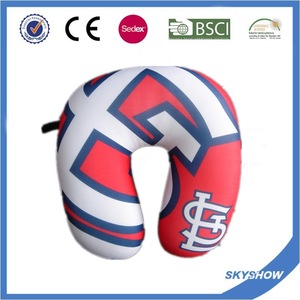 fashion travel neck pillow filled with polystyrene beads