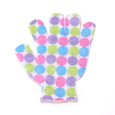 Five-Finger Nylon Body Exfoliating Cream Shower Gloves